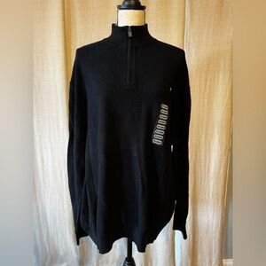 Men's Classic Black Zip-Up Sweater
